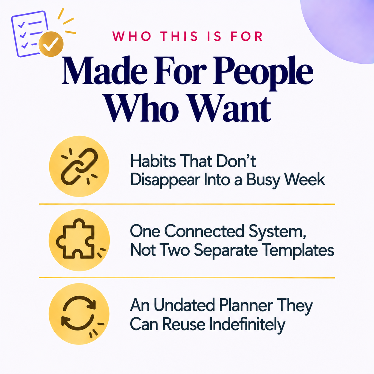 Weekly Planner + Habit Tracker Combo | Undated &amp; Reusable | Instant Download PDF