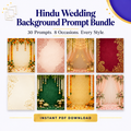 Hindu Wedding Background Prompt Bundle | 30 Prompts, 8 Occasions | Instant Download PDF