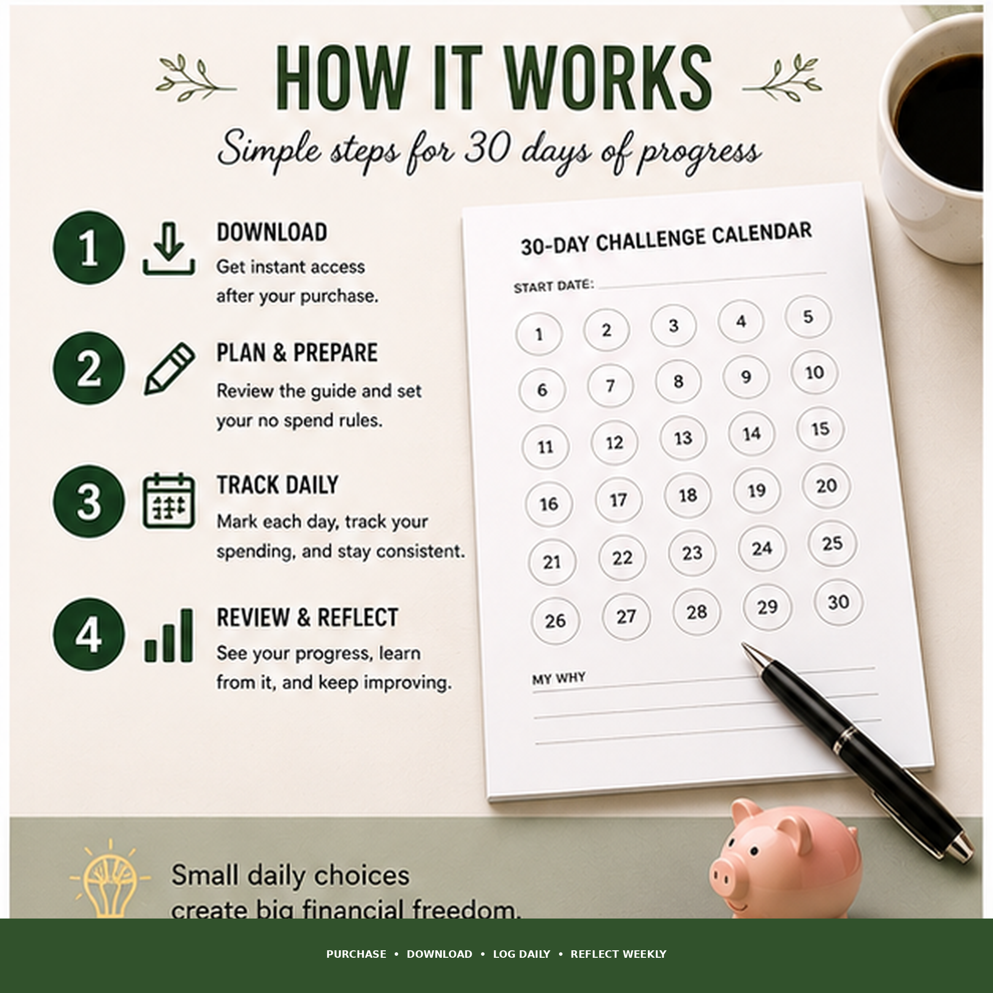 30-Day No-Spend Challenge — Money Saving &amp; Spending Tracker