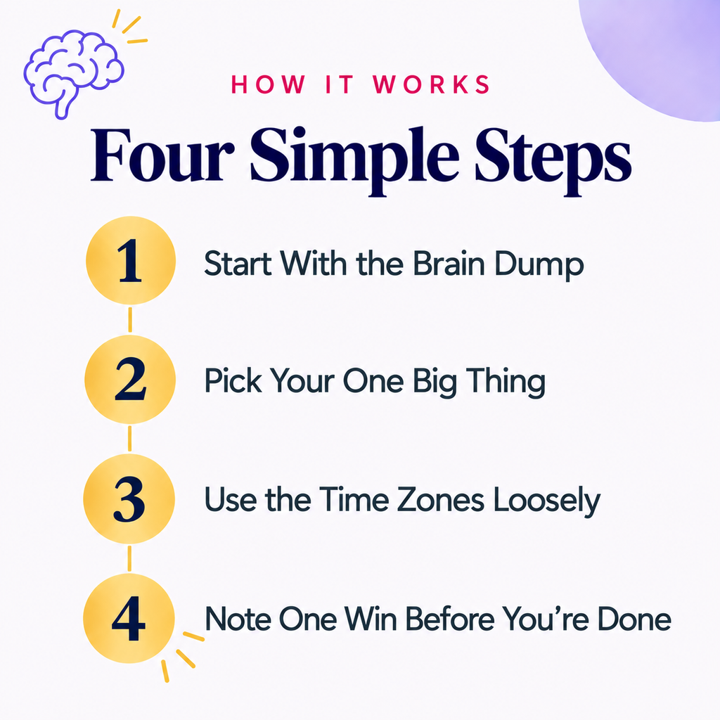 ADHD-Friendly Daily Planner | Brain Dump + One Big Thing | Instant Download PDF
