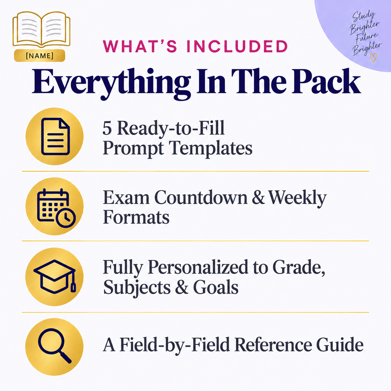 AI Personalized Student Study Planner Prompts | Fill In Your Details, Get a Ready Planner | Instant Download PDF