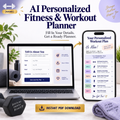 AI Personalized Fitness &amp; Workout Planner Prompts | Fill In Your Details, Get a Ready Planner | Instant Download PDF