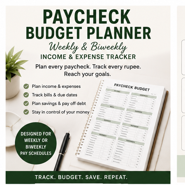 Paycheck Budget Planner — Weekly & Biweekly Income & Expense Tracker