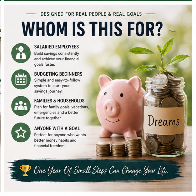 52-Week Savings Challenge — Printable Savings Goal Tracker