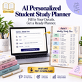 AI Personalized Student Study Planner Prompts | Fill In Your Details, Get a Ready Planner | Instant Download PDF