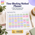 Time-Blocking Method Planner | Weekly Overview + Daily Pages | Instant Download PDF