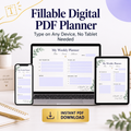 Fillable Digital PDF Planner | Type on Any Device, No Tablet Needed | Instant Download