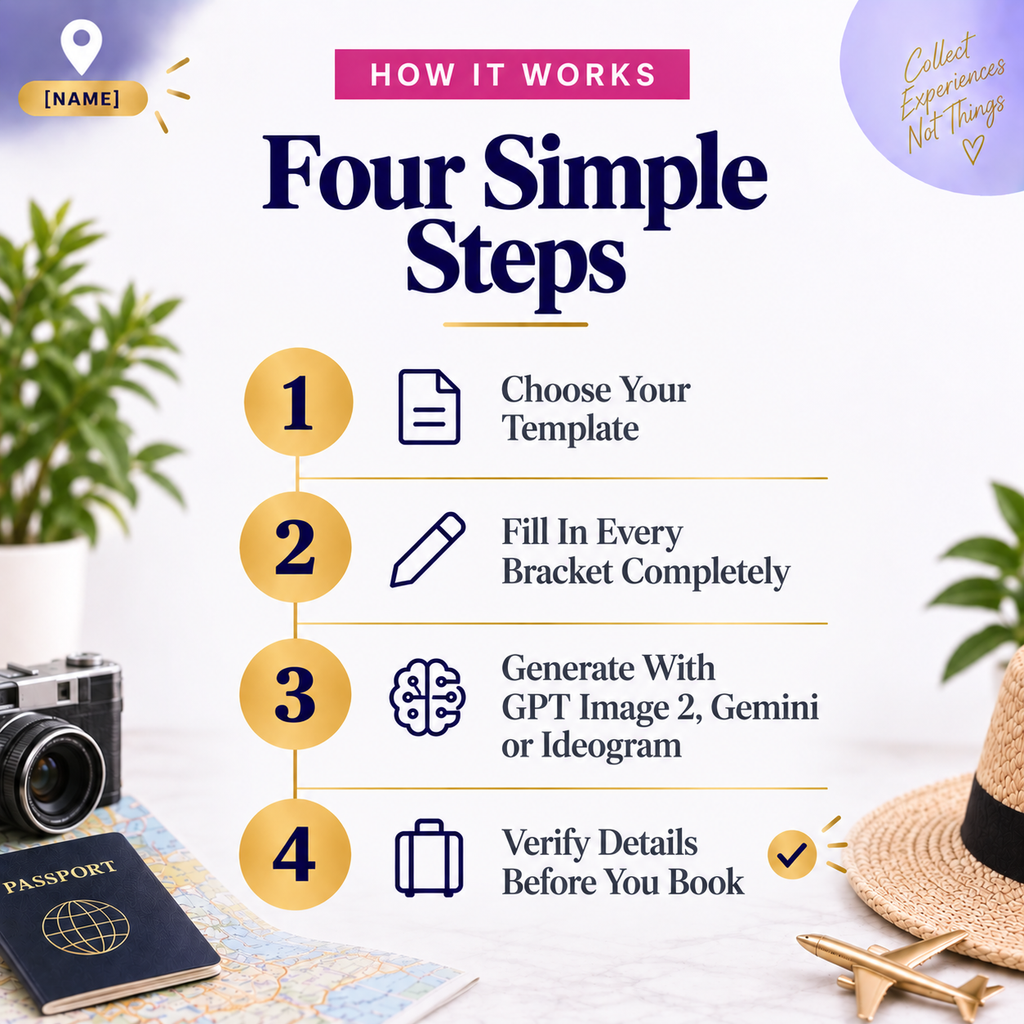 AI Personalized Travel Itinerary Planner Prompts | Fill In Your Details, Get a Ready Planner | Instant Download PDF