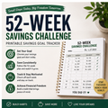 52-Week Savings Challenge — Printable Savings Goal Tracker