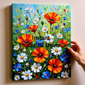 Wildflower Meadow Art Print — Impasto Oil Painting Style — Instant Download — Poppies Daisies Botanical Wall Art 8x10 A4 A3 — Living Room Bedroom Home Decor Gift
