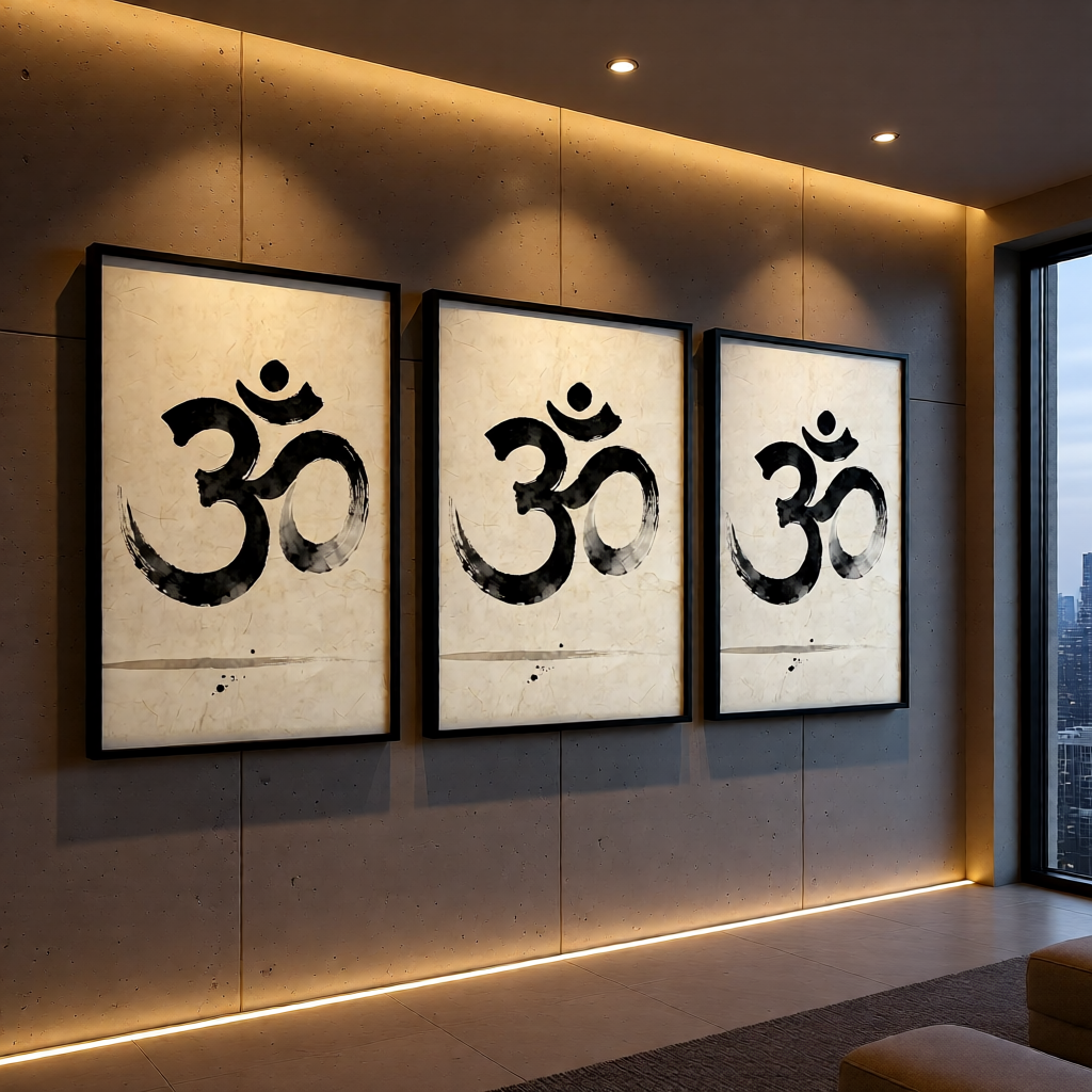 Om Symbol Art Print — Instant Download — Sumi-e Ink Wash Style Spiritual Wall Art 8x10 A4 A3 — Meditation Yoga Decor — Spiritual Gift India Global