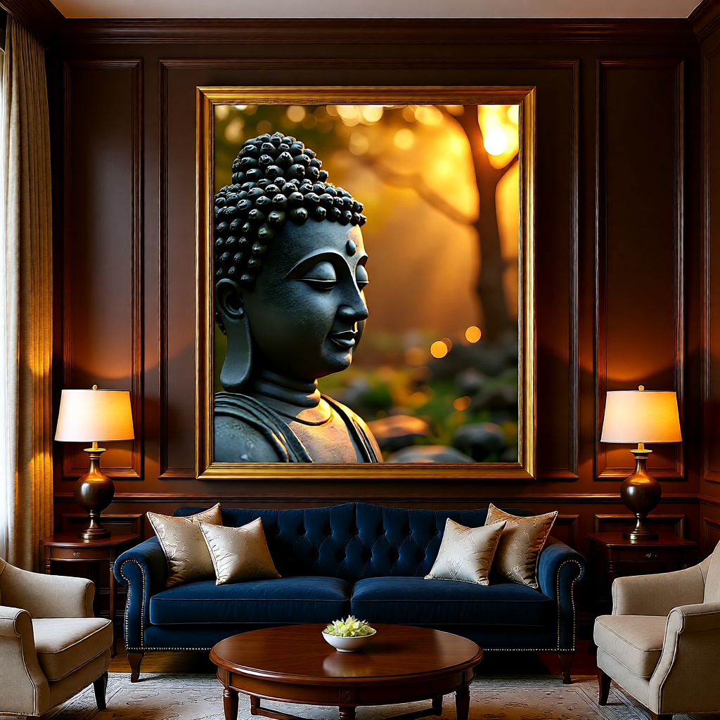 Serene Buddha Close-Up Wall Art | Instant Digital Download for Meditation & Home Decor
