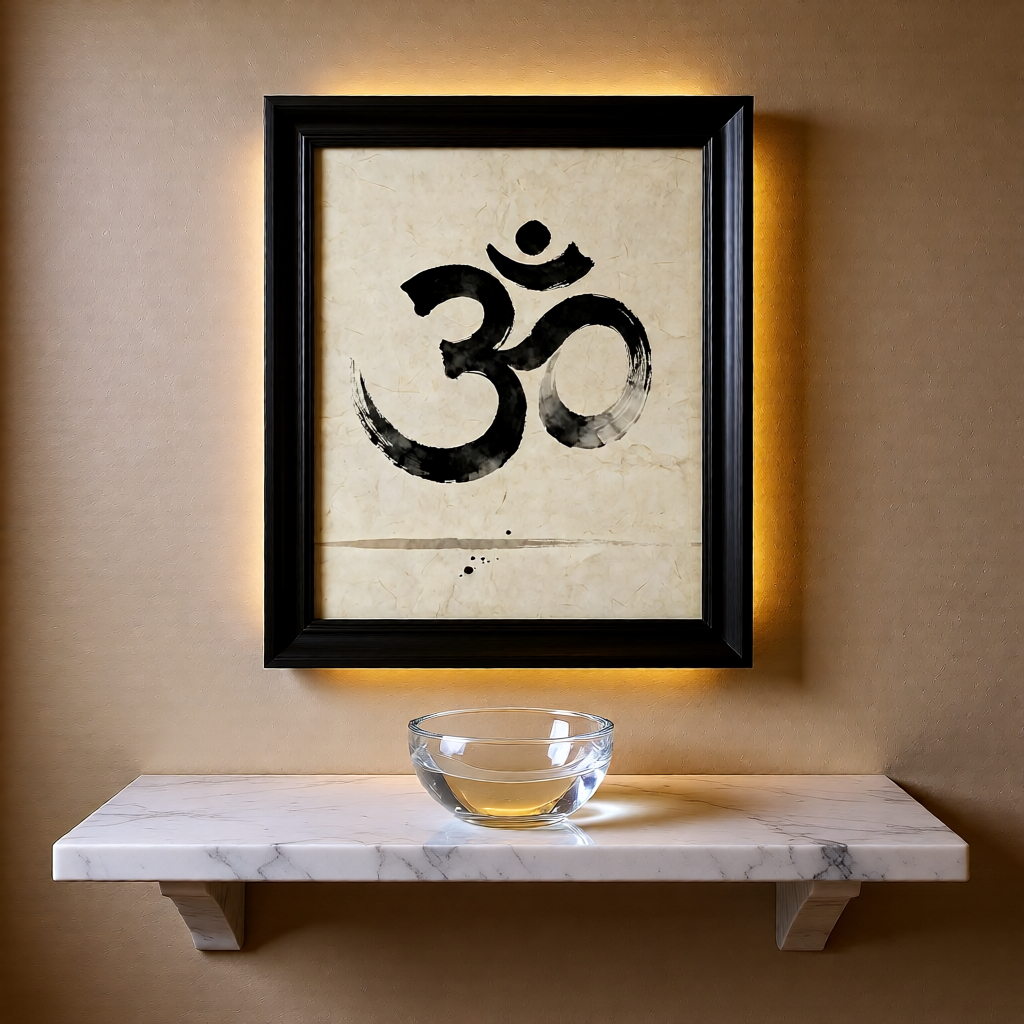 Om Symbol Art Print — Instant Download — Sumi-e Ink Wash Style Spiritual Wall Art 8x10 A4 A3 — Meditation Yoga Decor — Spiritual Gift India Global
