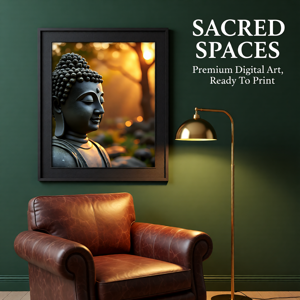 Serene Buddha Close-Up Wall Art | Instant Digital Download for Meditation & Home Decor