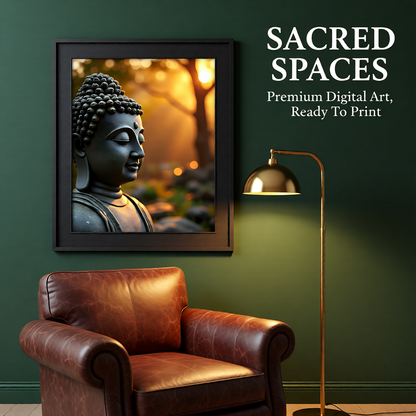 Serene Buddha Close-Up Wall Art | Instant Digital Download for Meditation & Home Decor