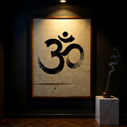 Om Symbol Art Print — Instant Download — Sumi-e Ink Wash Style Spiritual Wall Art 8x10 A4 A3 — Meditation Yoga Decor — Spiritual Gift India Global