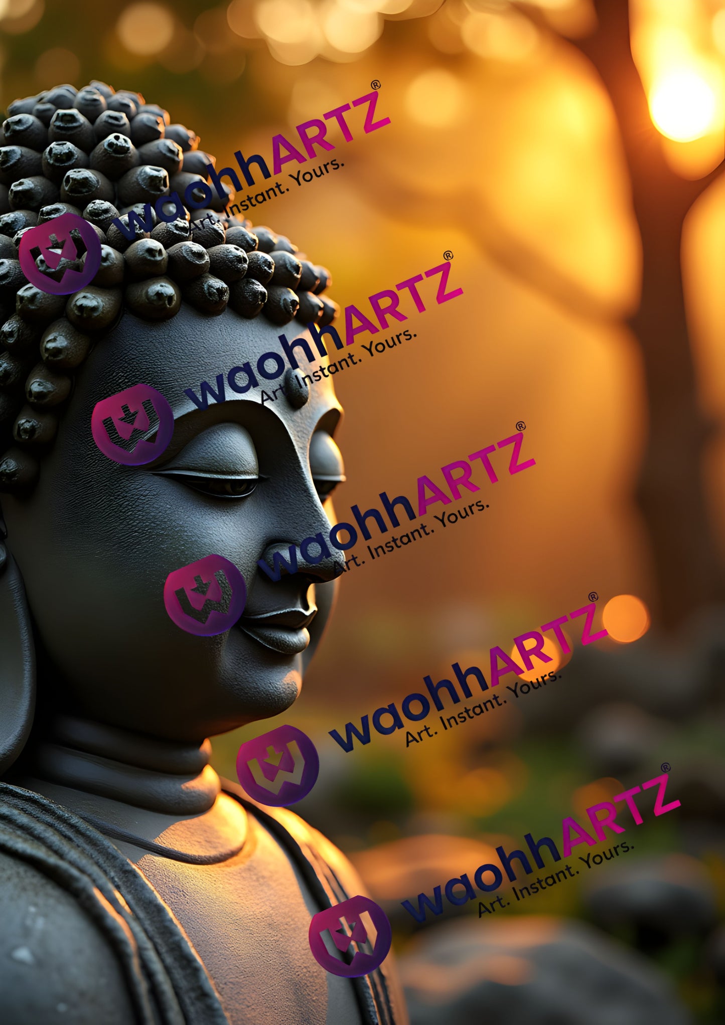 Serene Buddha Close-Up Wall Art | Instant Digital Download for Meditation & Home Decor