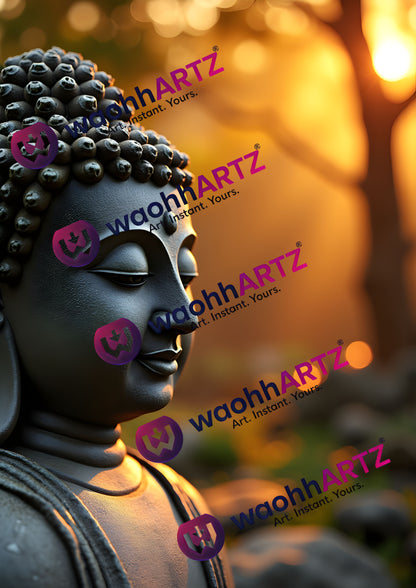 Serene Buddha Close-Up Wall Art | Instant Digital Download for Meditation & Home Decor
