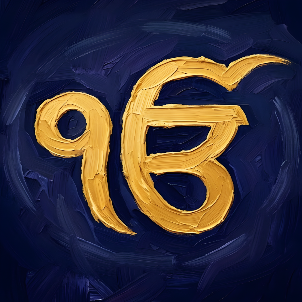 Ik Onkar Sikh Art Print — Instant Download — Impasto Oil Style Gold Blue Punjabi Wall Art 8x10 A4 A3 — Gurpurab Gift — Sikh Home Decor
