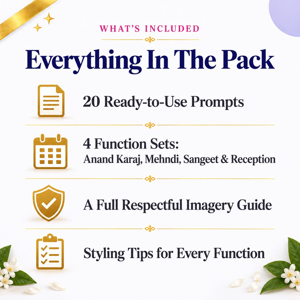 Sikh Anand Karaj Invitation Prompt Pack | Anand Karaj, Mehndi, Sangeet &amp; Reception | Instant Download PDF