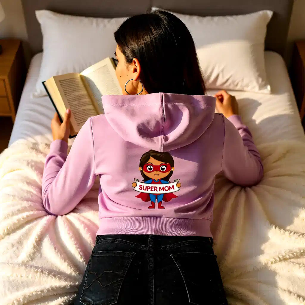 Super Mom Cropped Hoodie