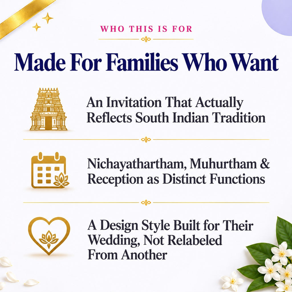 South Indian Wedding Invitation Prompt Pack | Muhurtham &amp; Temple-Style Design | Instant Download PDF