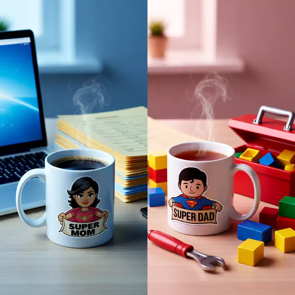 Super Mom & Dad Couple Mugs