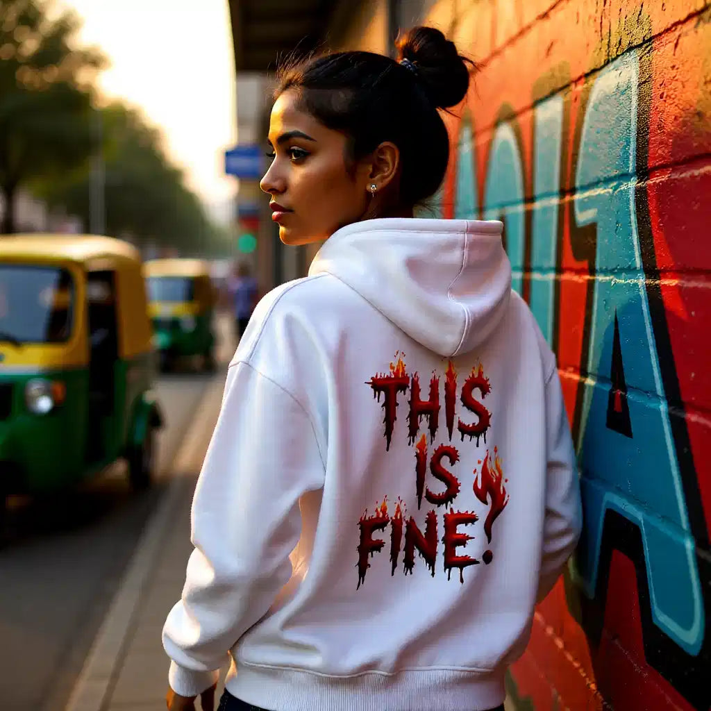 Bold "This Is Fine" Hoodie