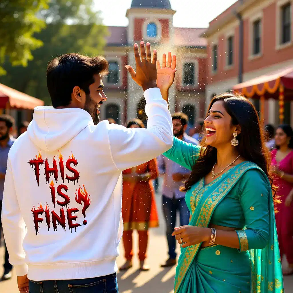 Bold "This Is Fine" Hoodie