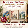 Travel Memory Workspace Art AI art prompt kit overview with labelled example artwork; no finished art included.