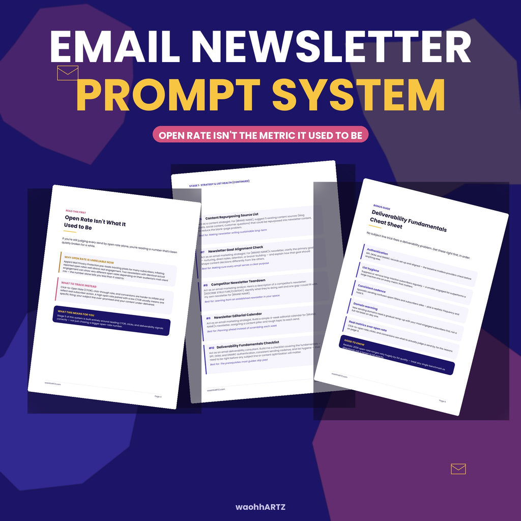 50 Email Newsletter ChatGPT Prompts — Subject Lines, Content & Deliverability — Instant Download PDF