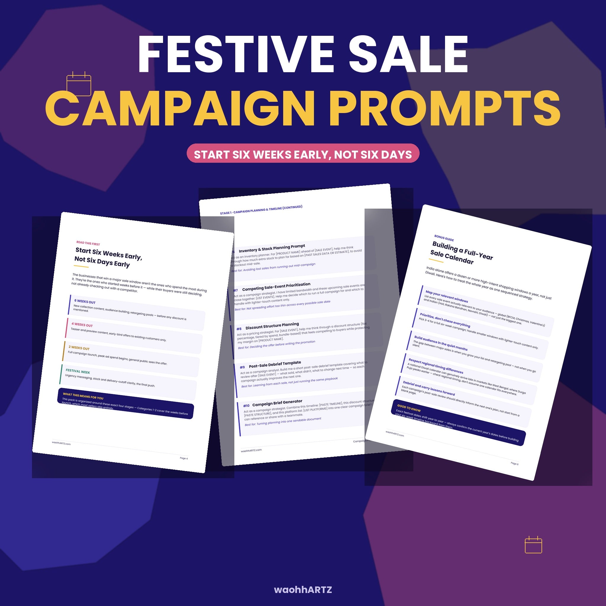 50 Festive Sale Campaign ChatGPT Prompts — Diwali to Black Friday — Instant Download PDF