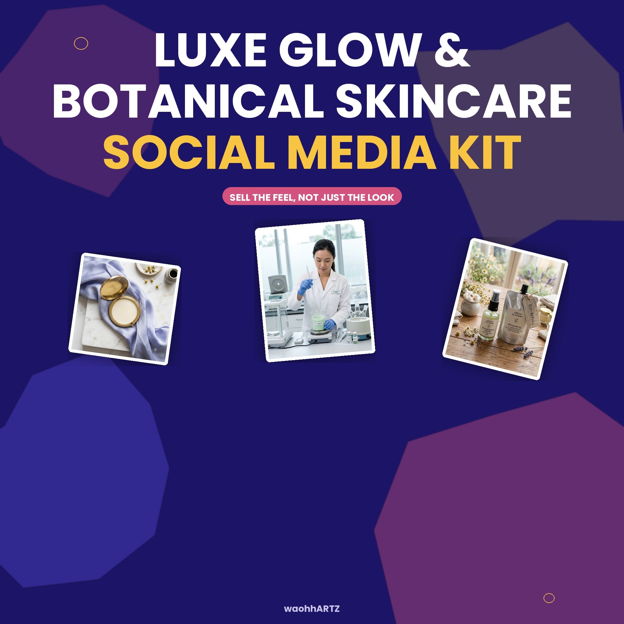 50 Luxe Glow Botanical Skincare AI Prompts — Social Media Kit — Instant Download PDF
