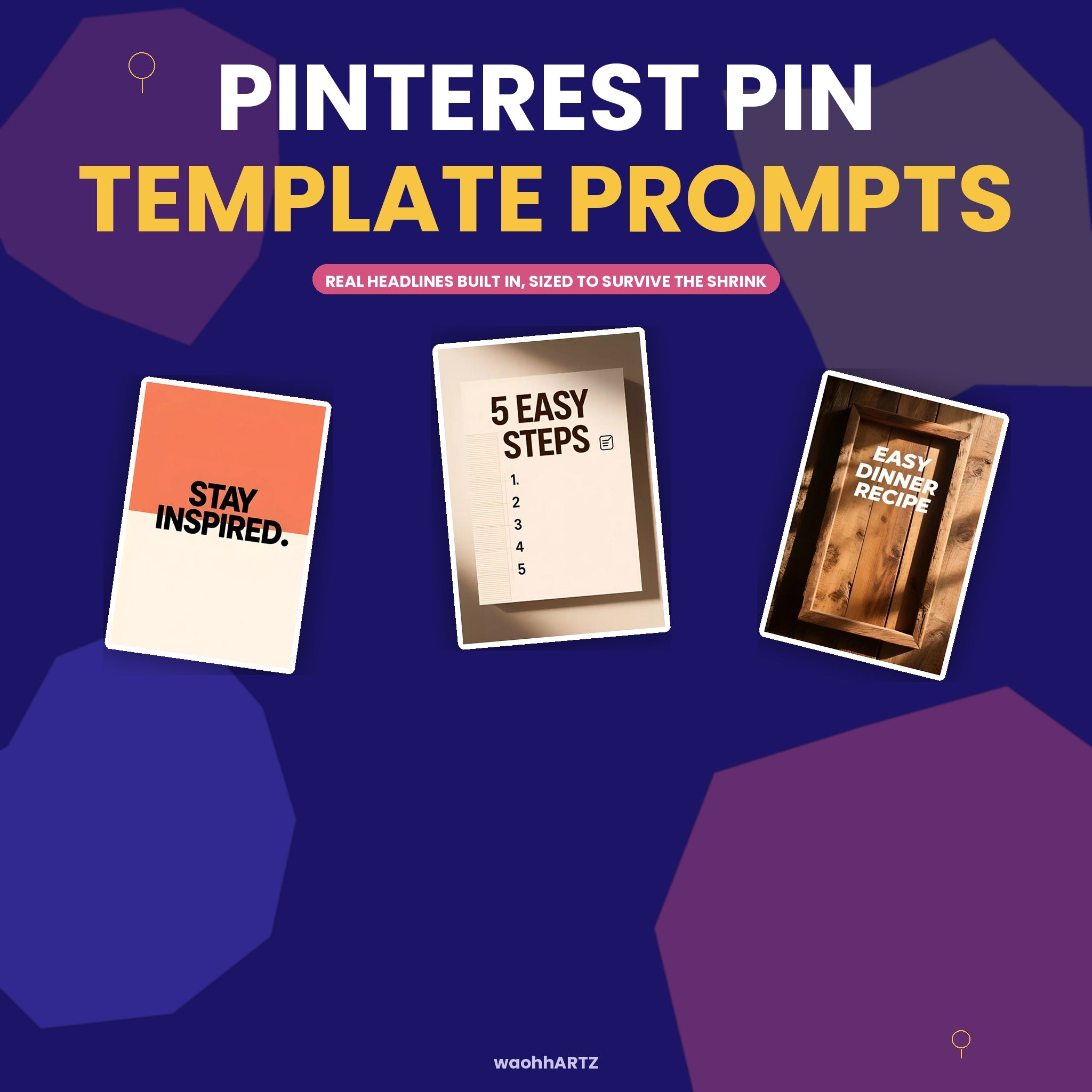 30 Pinterest Pin Design AI Art Prompts — Midjourney, DALL-E, Stable Diffusion — Instant Download PDF