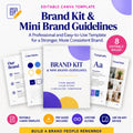 Brand Kit and Mini Brand Guidelines editable Canva template — 8 pages
