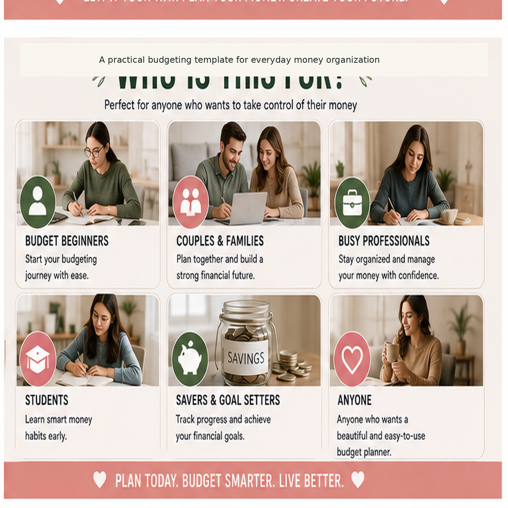 Who the editable Monthly Budget Planner Canva template is for