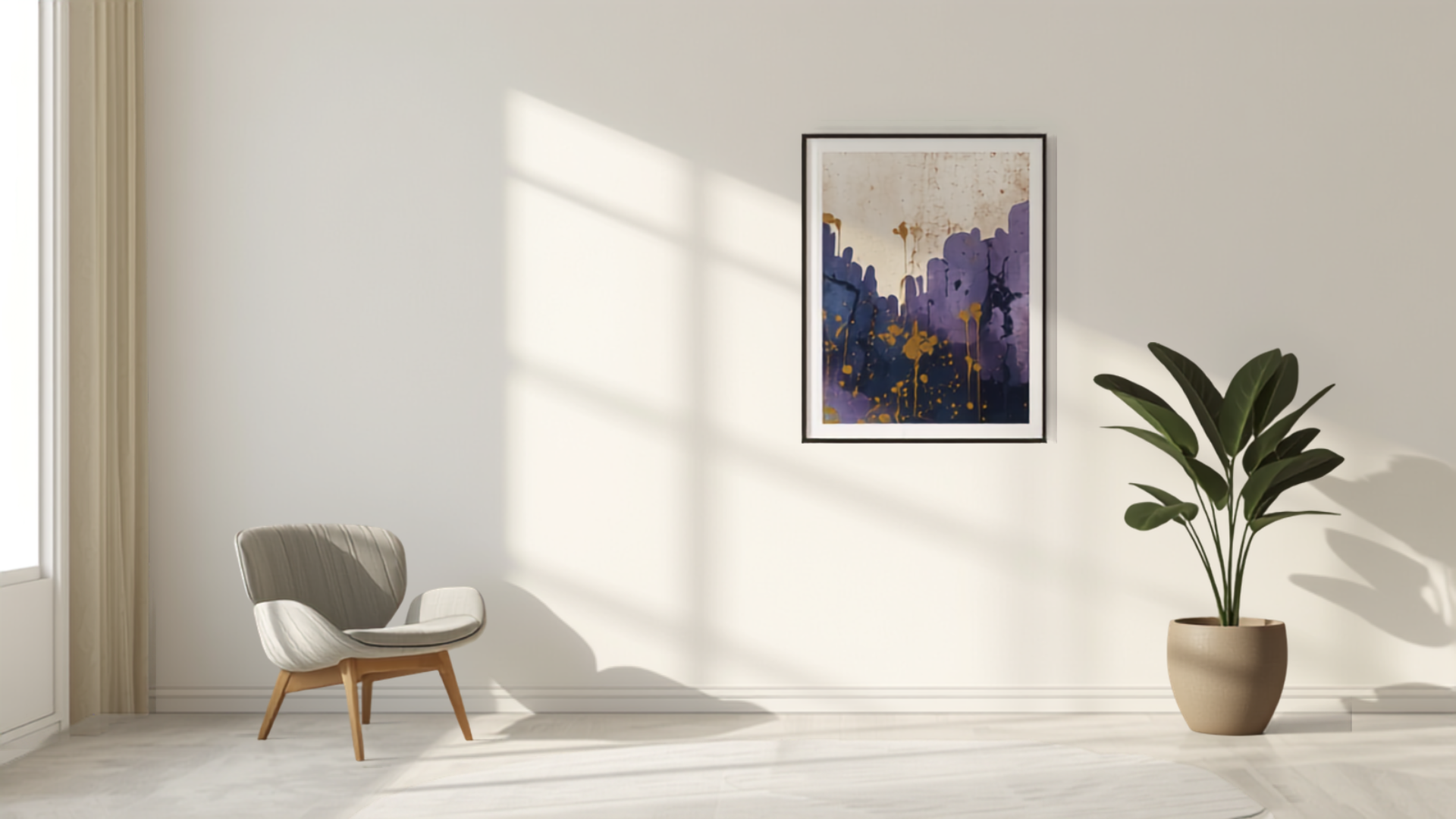 waohhARTZ premium abstract wall art prints in a modern living room — homepage hero