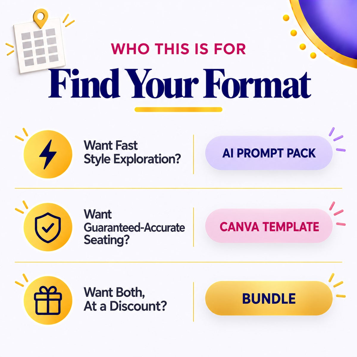 Wedding Seating Chart &amp; Table Plan AI Prompt Pack | 30 Styles &amp; Layouts | Instant Download PDF